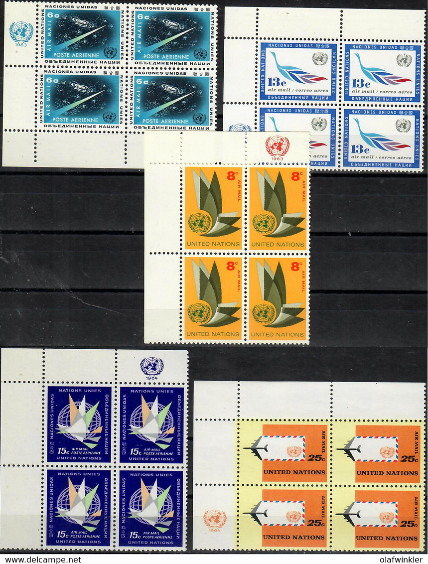 1963-64 Air Block Of 4 Sc C8-12 / YT A8-12 / Mi 128-32 MNH / Neuf Sans Charniere / Postfrisch [zro] - Posta Aerea