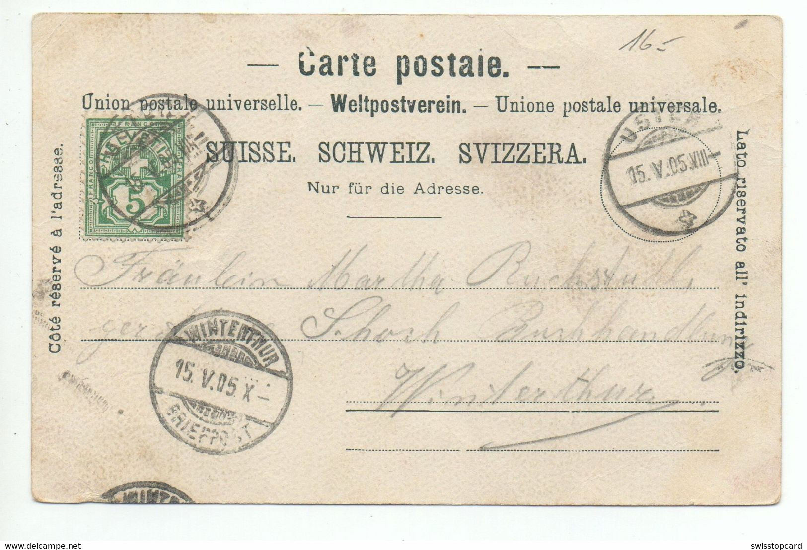 Gruss Aus USTER Gel. 1905 N. Winterthur - Uster