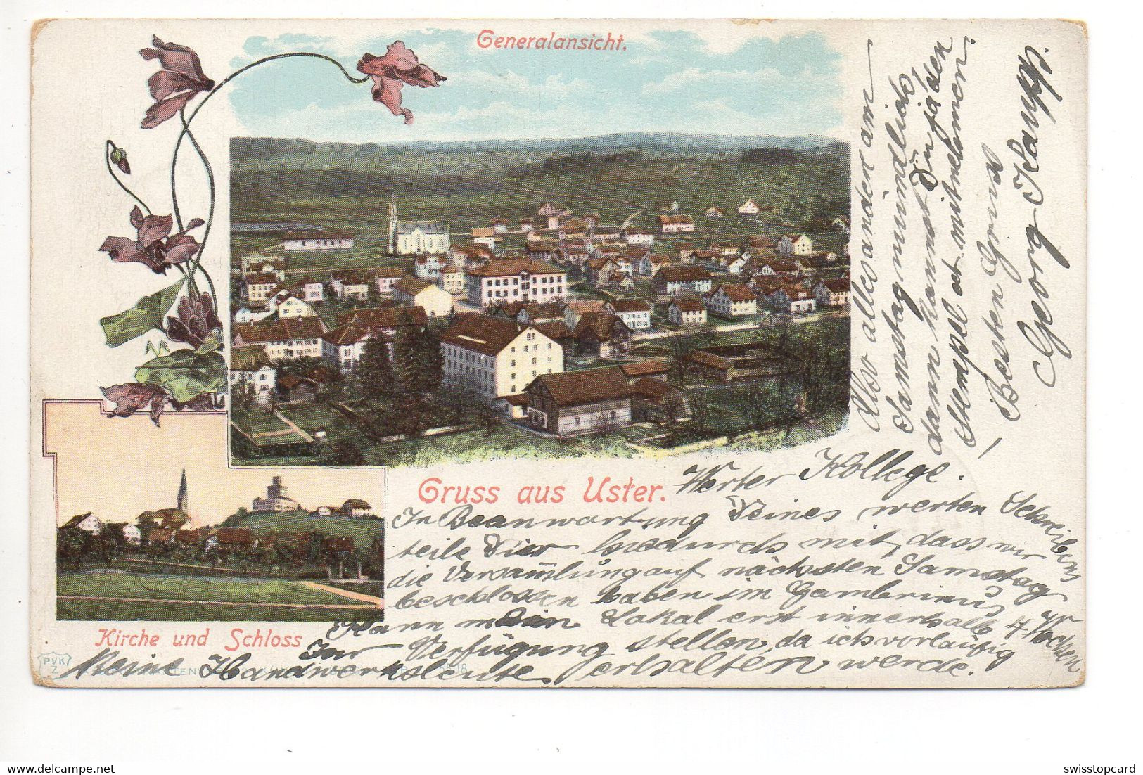 Gruss Aus USTER Jugendstil Künzli No. 5508 Gel. 1907 N. Pfäffikon - Pfäffikon