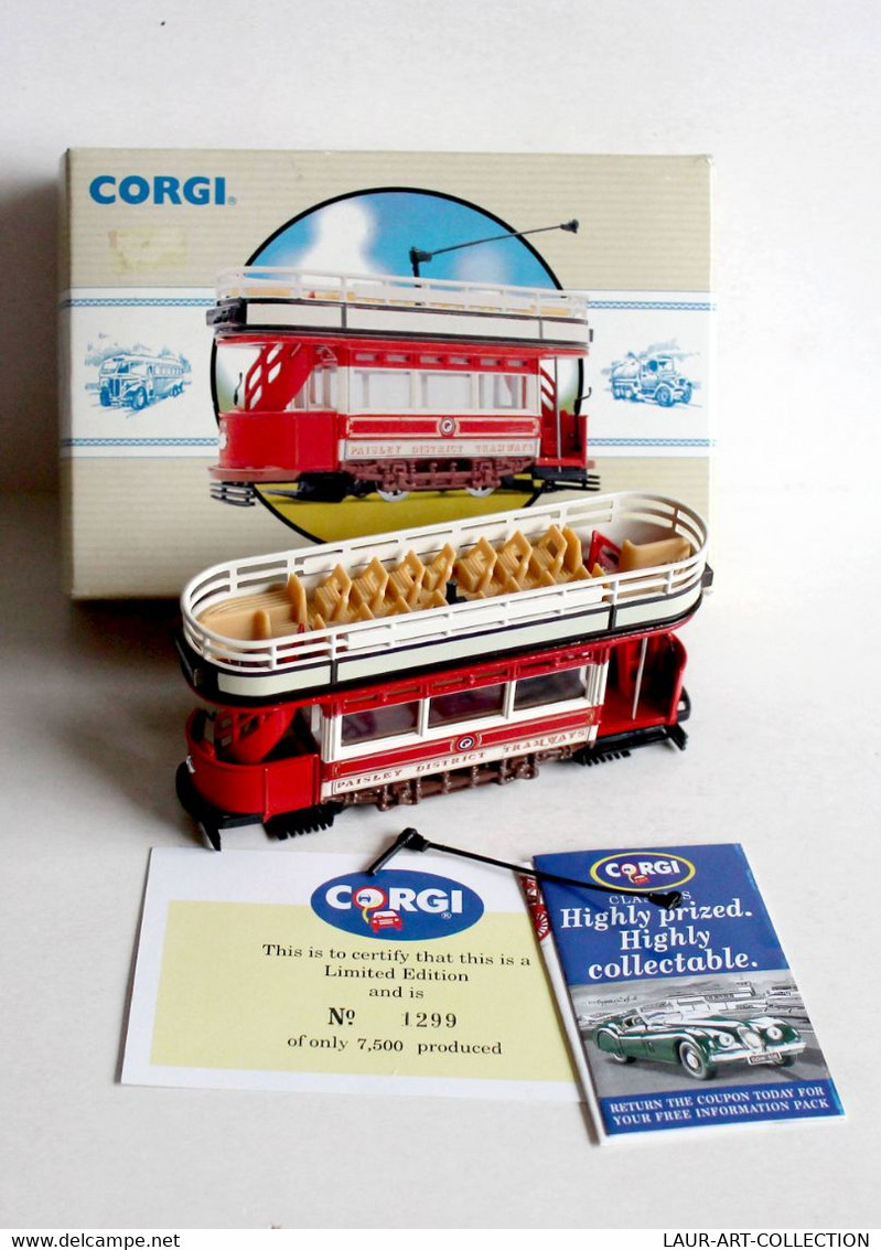 CORGI N°97266 DOUBLE DECK TRAM PAISLEY, PUBLIC TRANSPORT MINIATURE 1/76 + CERTIF - MODELE REDUIT AUTOMOBILE (1712.3) - Scala 1:76