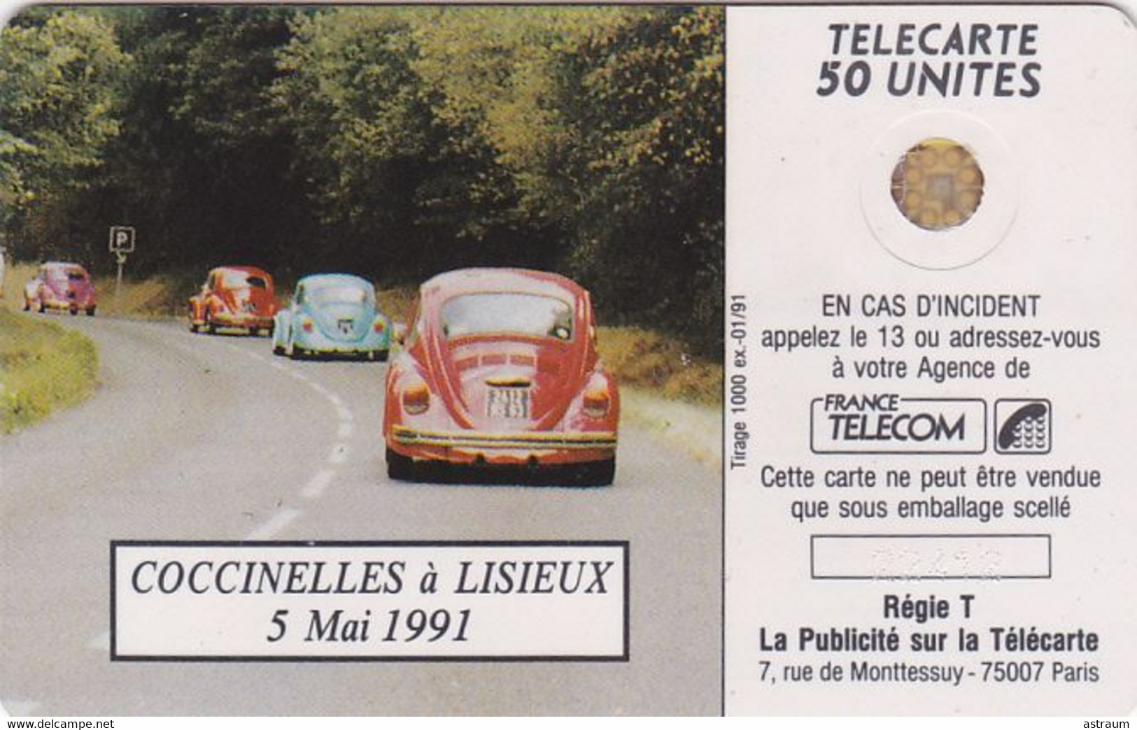 Telecarte Privée - D540 -- Neuve - Lexocox ( Volkswagen Coccinelle )- SC5ab - 1000 Ex  - 50 Un - 1991 - Privat