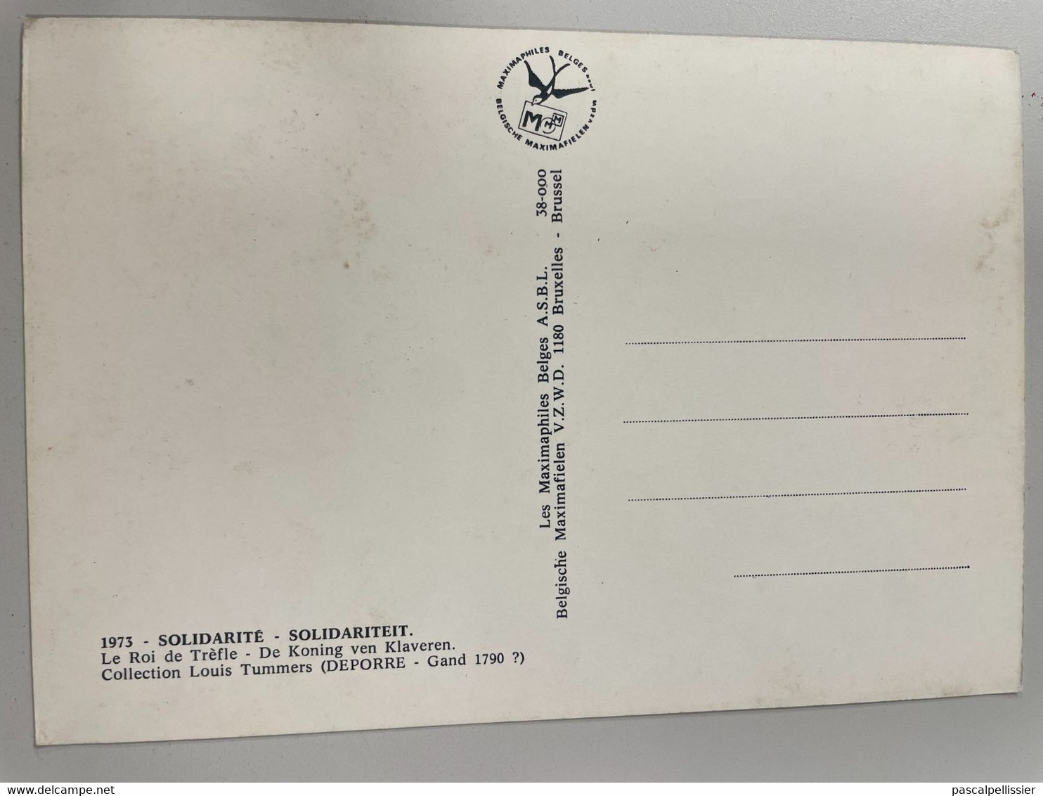 CPM - Lot de 4 Cartes : Dame de Coeur - Valet de Pique - Roi de Trèfle - Cavalier de Carreau - SOLIDARITE 1973