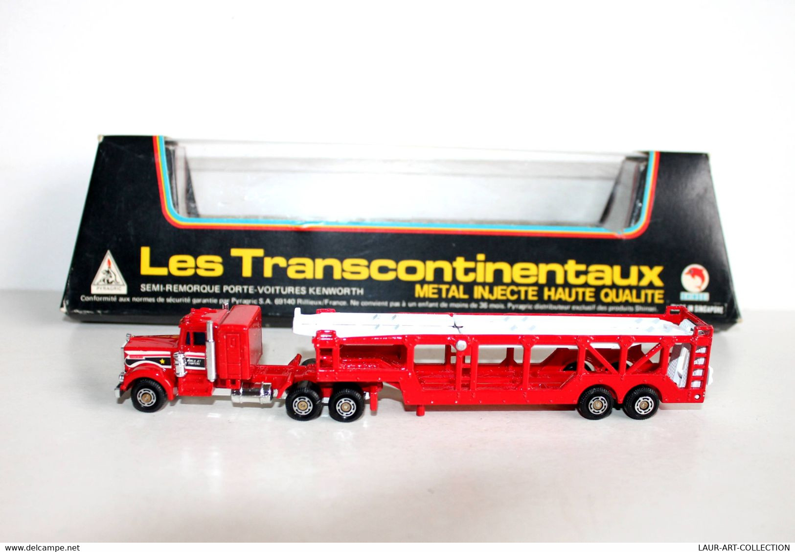 SHINSEI TRANSCONTINENTAUX 1704 CAMION SEMI-REMORQUE PORTE VOITURE KENWORTH 1/128 - MODELE REDUIT AUTOMOBILE (1712.6) - Camions, Bus Et Construction