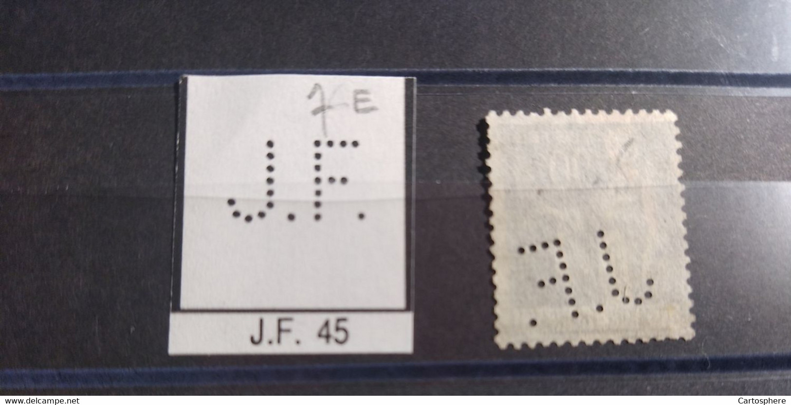 FRANCE TIMBRE JF 45 (45-1?)  INDICE 8  PERFORE PERFORES PERFIN PERFINS PERFORATION PERCE  LOCHUNG - Oblitérés