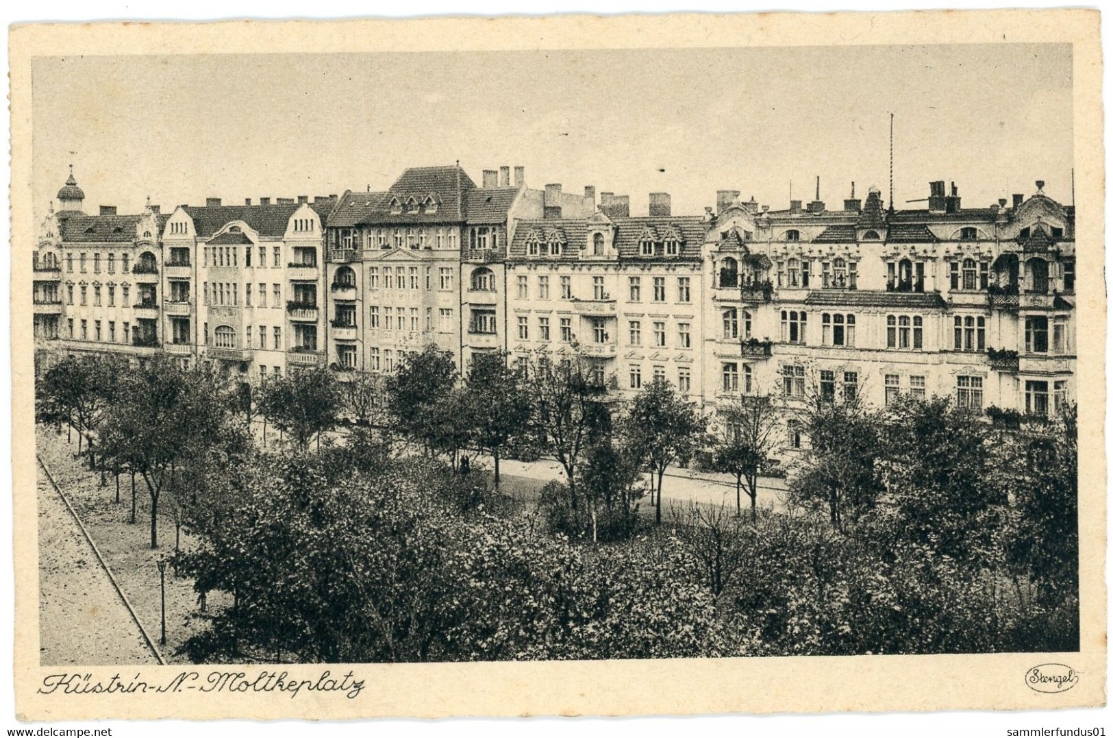AK/CP Küstrin  Moltkeplatz   Kostrzyn Nad Odra  Gel/circ.ca. 1942  Erhaltung/Cond.  2   Nr. 1598 - Neumark