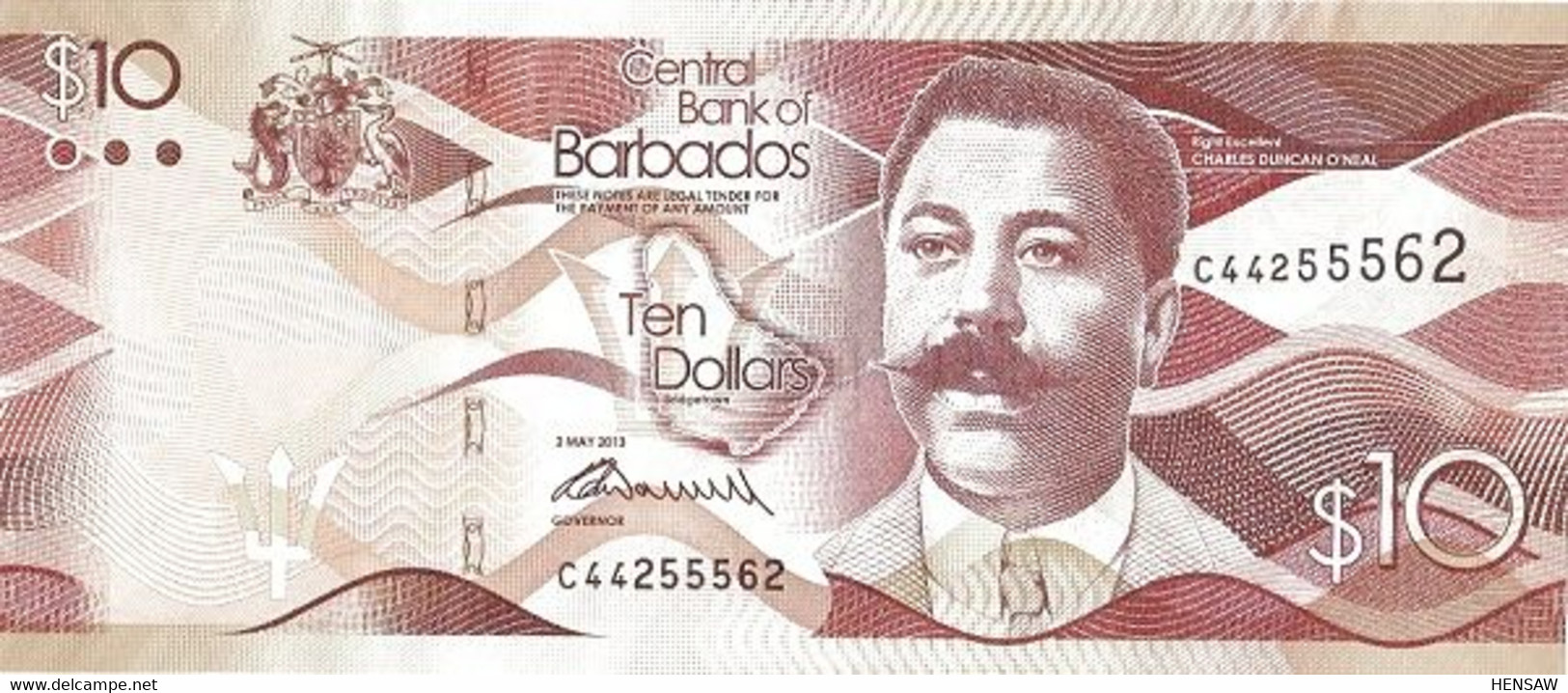 BARBADOS 10 DOLLARS P 75a 2013 UNC SC NUEVO - Barbados