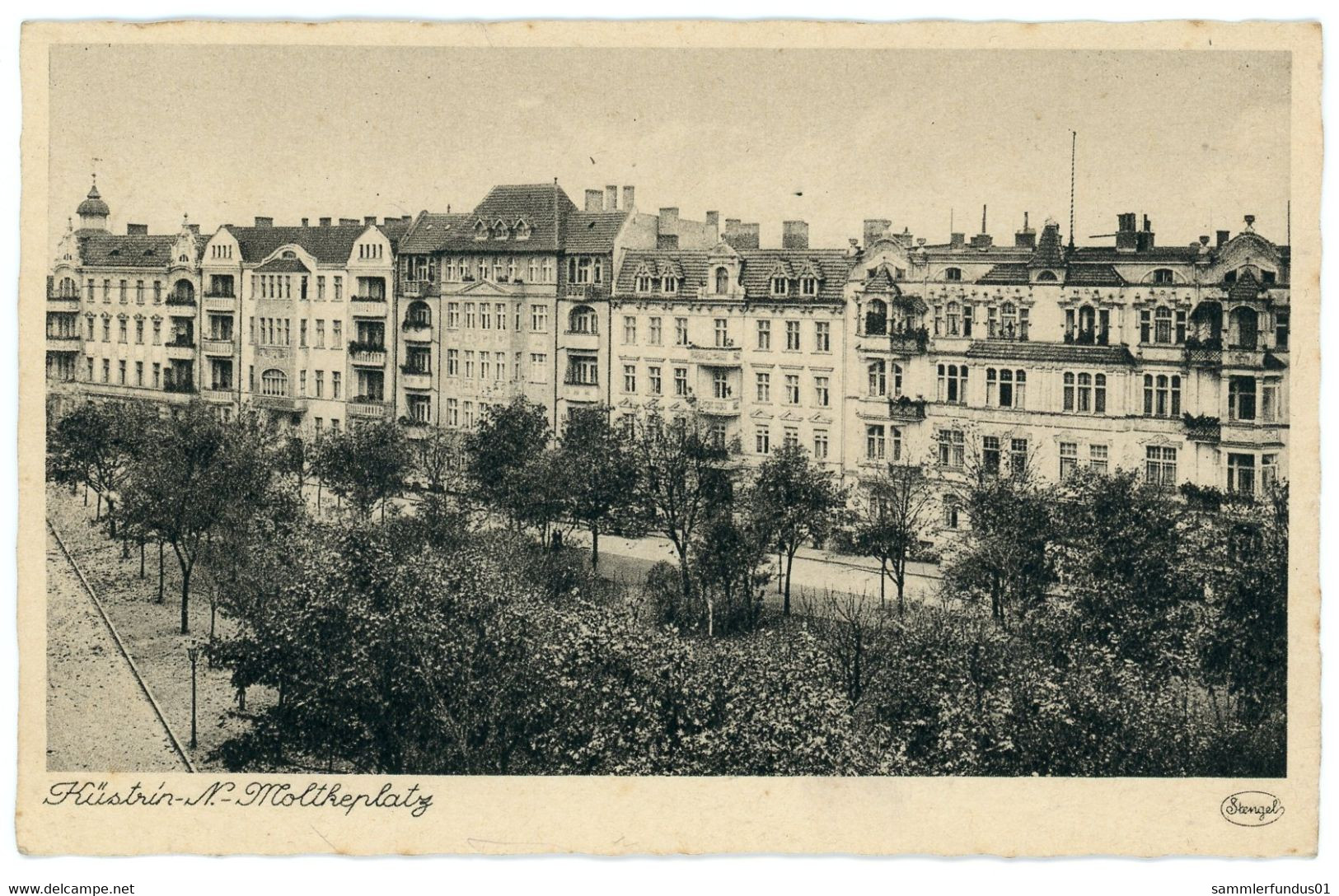 AK/CP Küstrin  Moltkeplatz   Kostrzyn Nad Odra  Gel/circ.ca. 1943  Erhaltung/Cond.  2   Nr. 1599 - Neumark