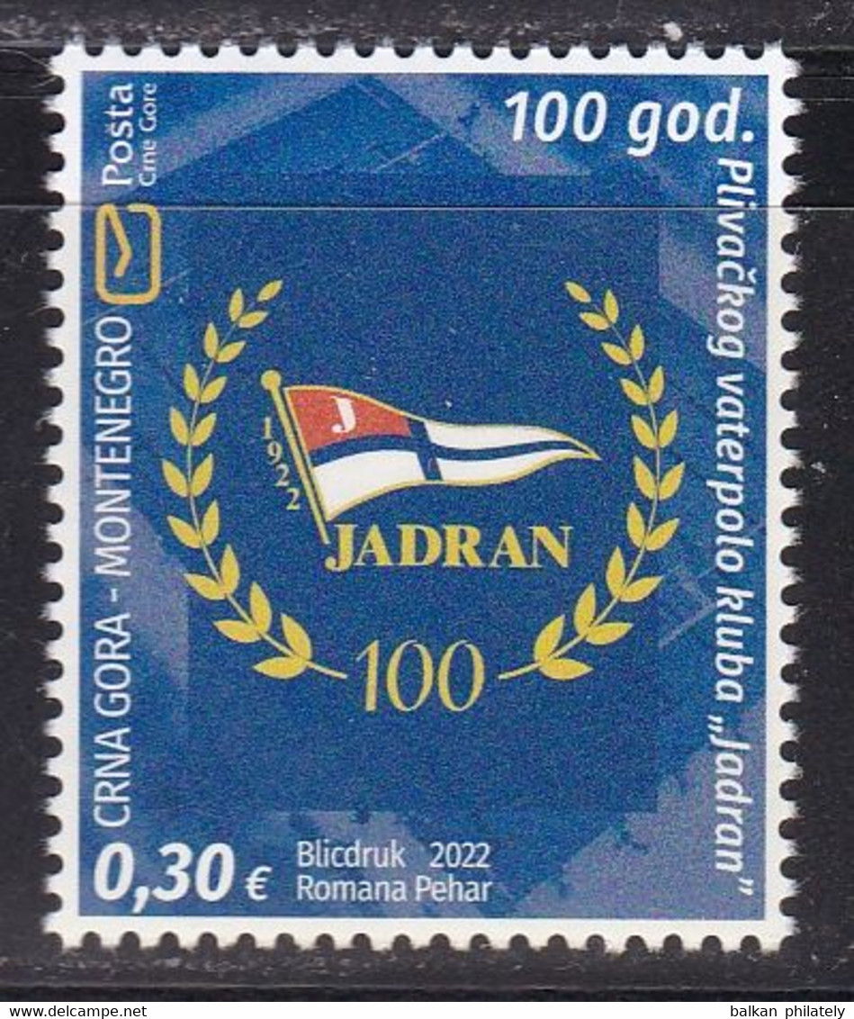 Montenegro 2022 100 Years Of The “Jadran” Swimming Water Polo Club Anniversary Sports MNH - Wasserball