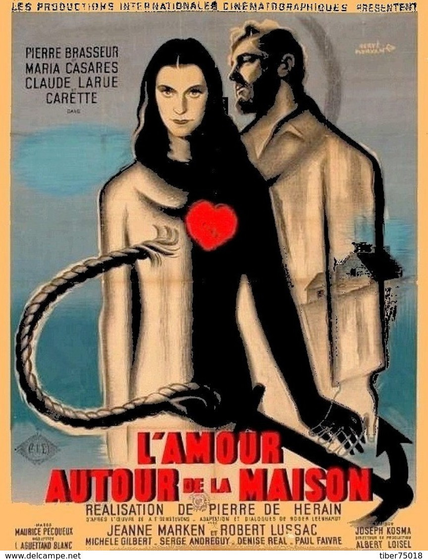 Carte Postale: L'amour Autour De La Maison (cinéma Affiche Film) Pierre Brasseur Maria Casares Illustration Hervé Morvan - Morvan