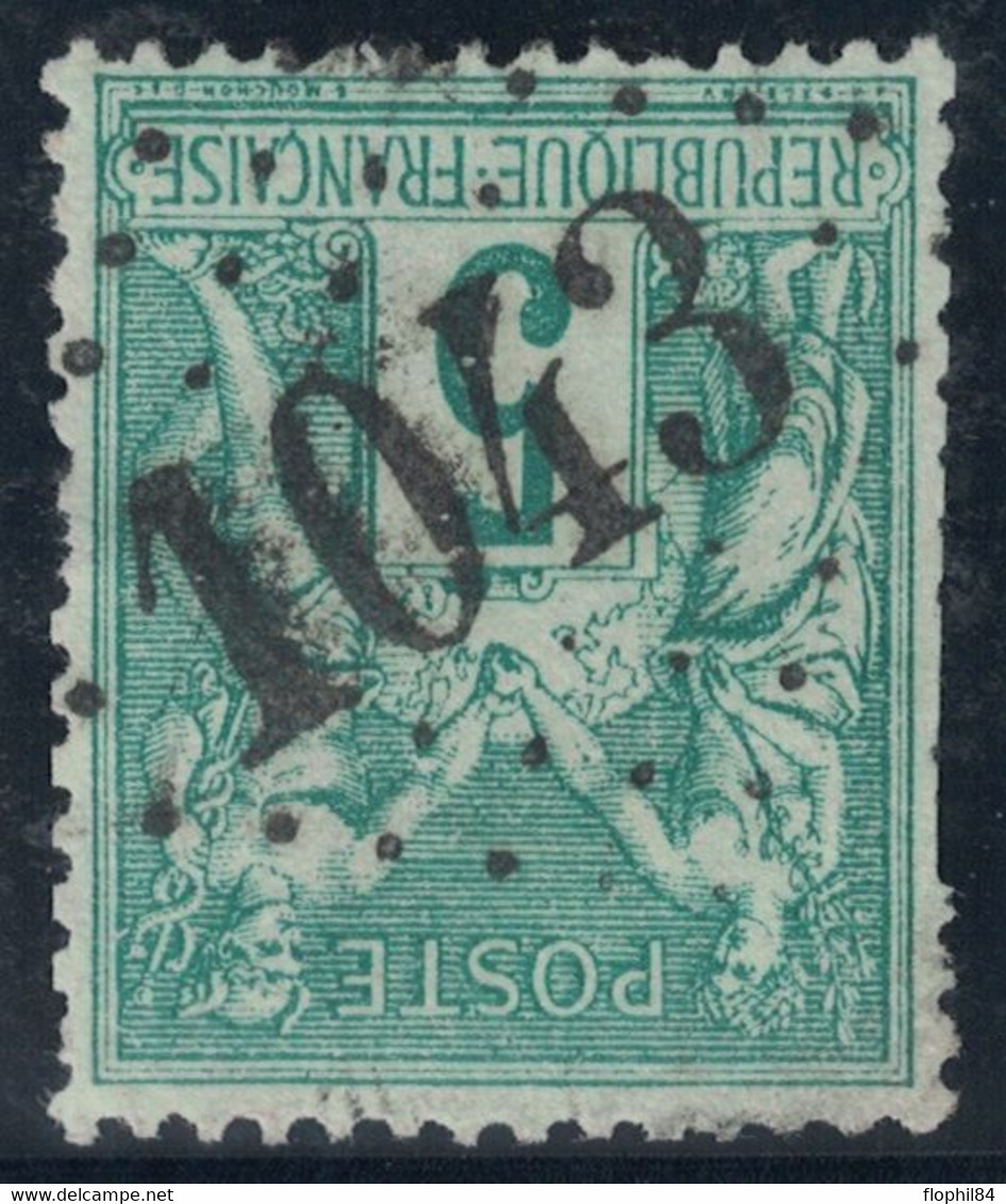 SAGE - N°75 - JOUR DE L'AN - LOSANGE GROS CHIFFRES 1043 - DENTS COURTES. - 1876-1898 Sage (Type II)