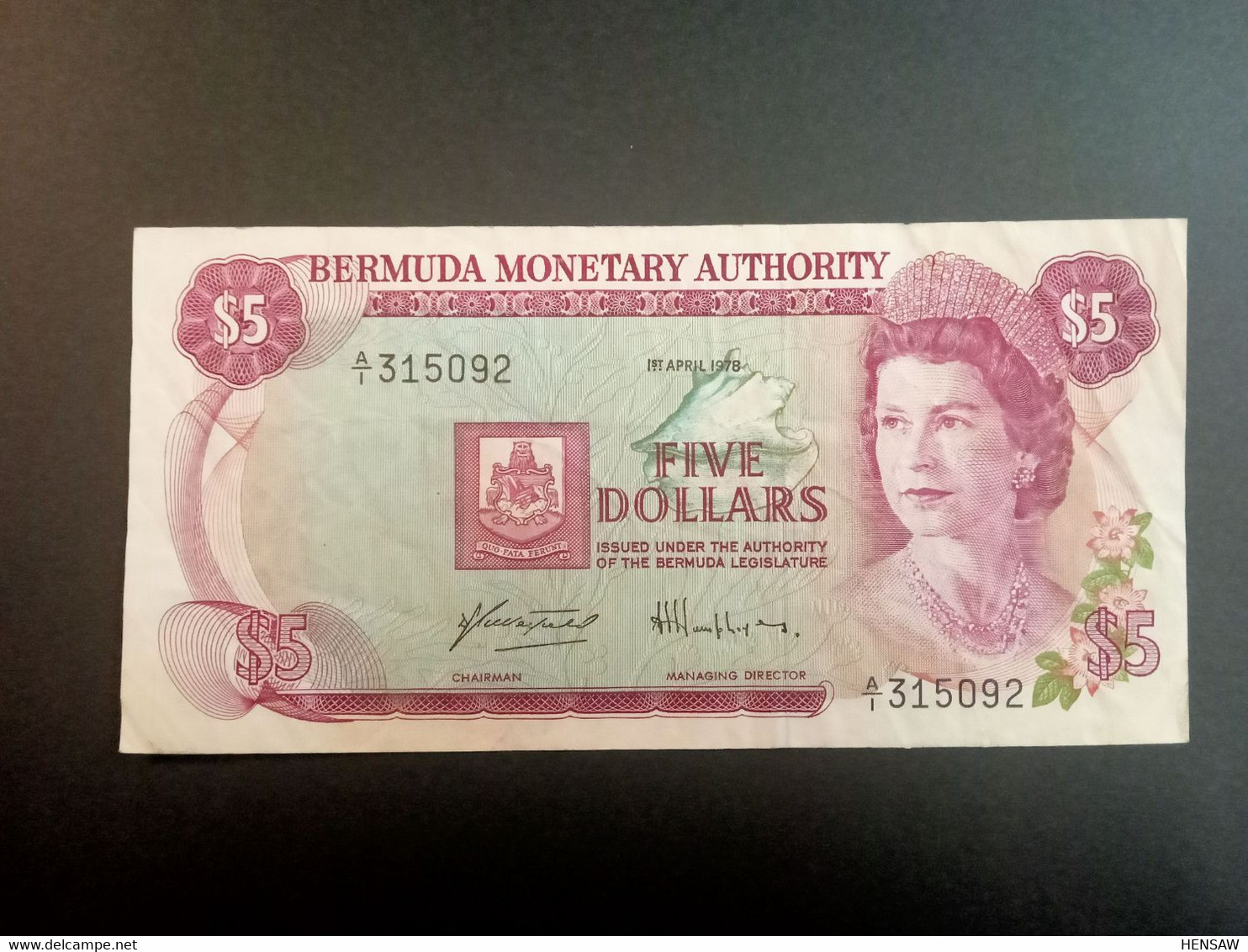 BERMUDA 5 DOLLARS P 29a 1978 USADO USED - Bermude