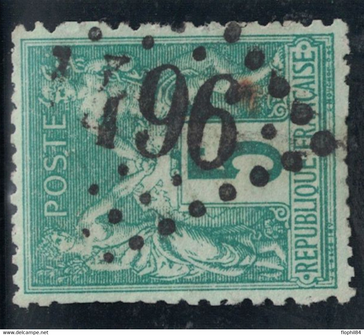 SAGE - N°75 - JOUR DE L'AN - LOSANGE GROS CHIFFRES 1496. - 1876-1898 Sage (Type II)