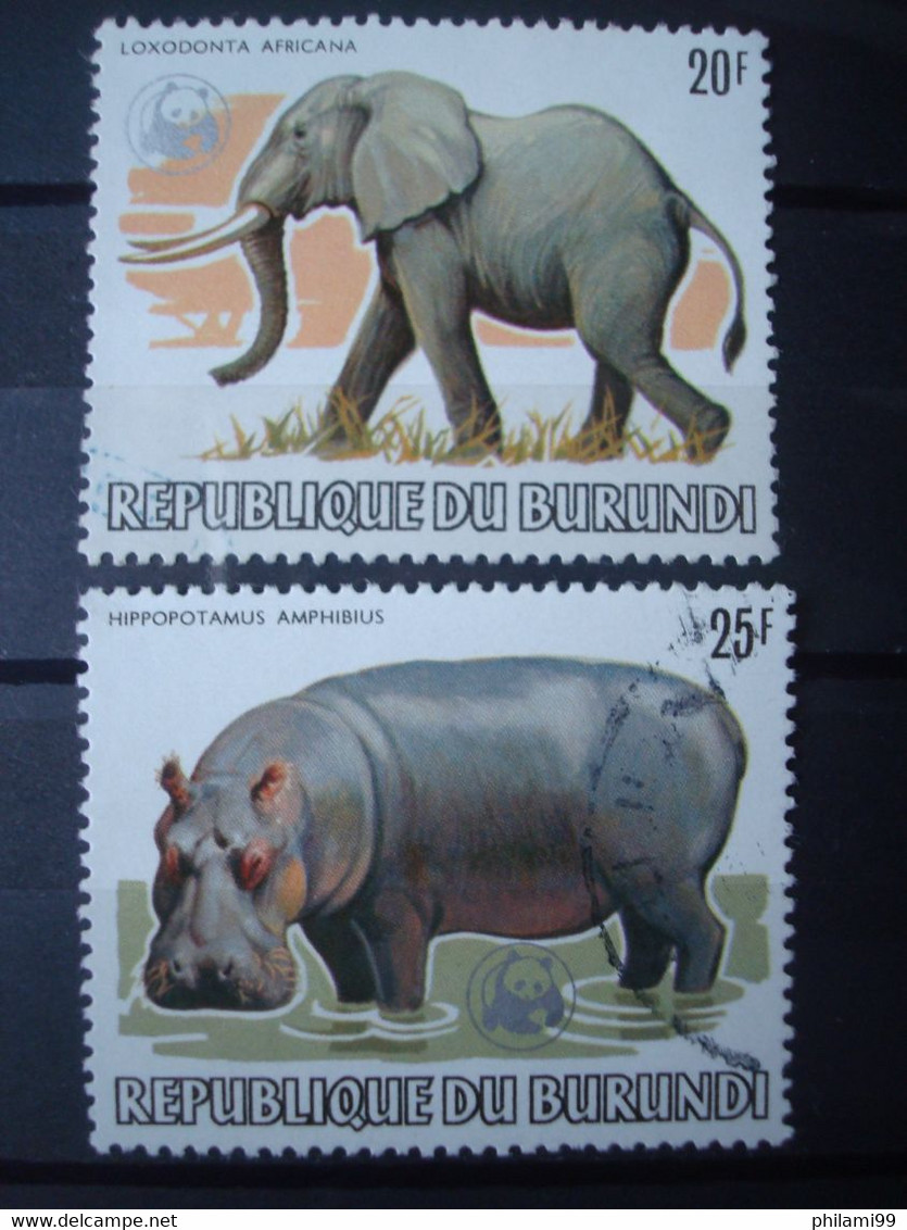 BURUNDI 1983 20F + 25F FROM FAUNA SET (with WWF Overprint) / USED - Used Stamps