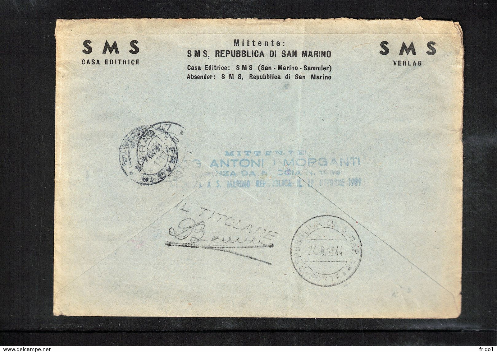 San Marino 1944 Interesting Registered Letter - Briefe U. Dokumente