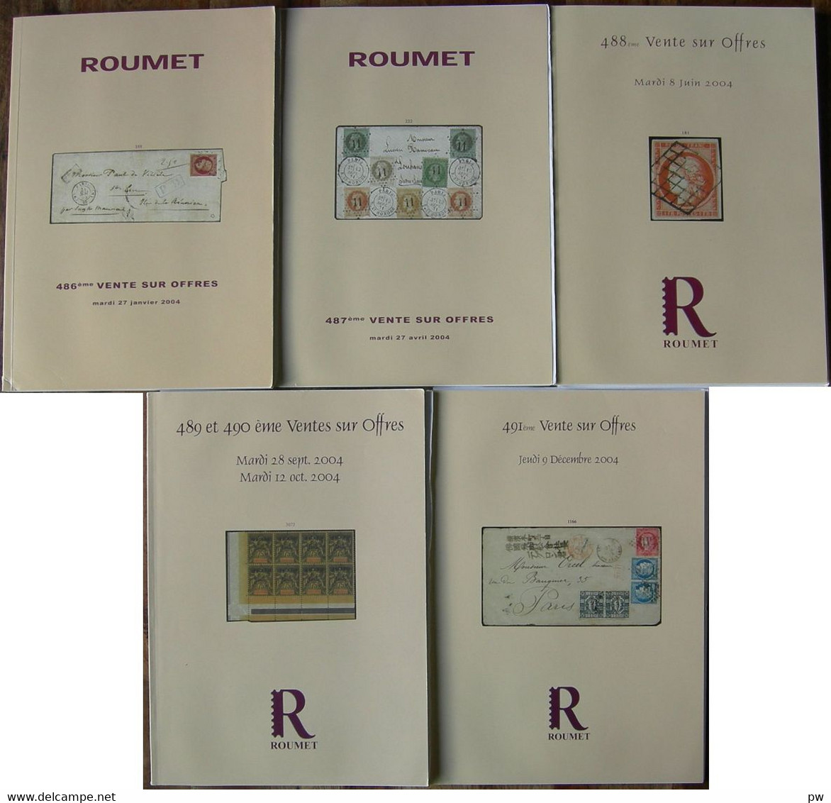 VENTES ROUMET  2004  5 Catalogues. - Auktionskataloge