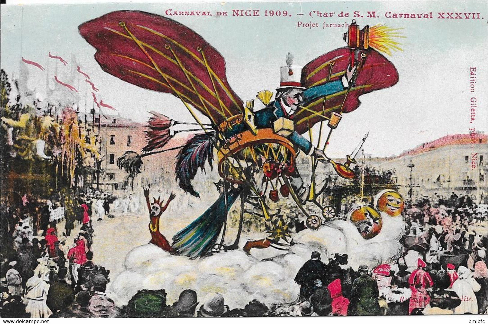 Carnaval De NICE 1909 - Char De S.M. Carnaval XXXVII  - Edition Giletta Nice - Carnaval