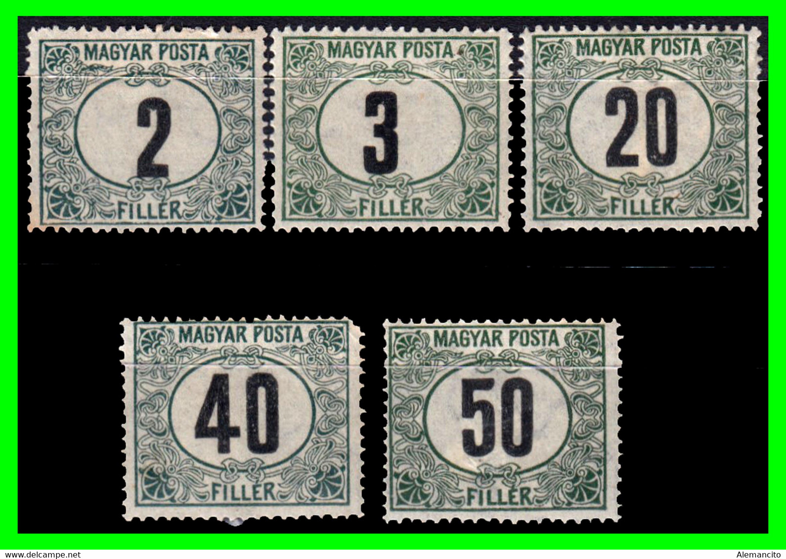 HUNGRIA… (EUROPA) SELLOS FISCALES AÑO 1919-22  NUMERALS - TELLIER 2 NEGRO - Fiscaux