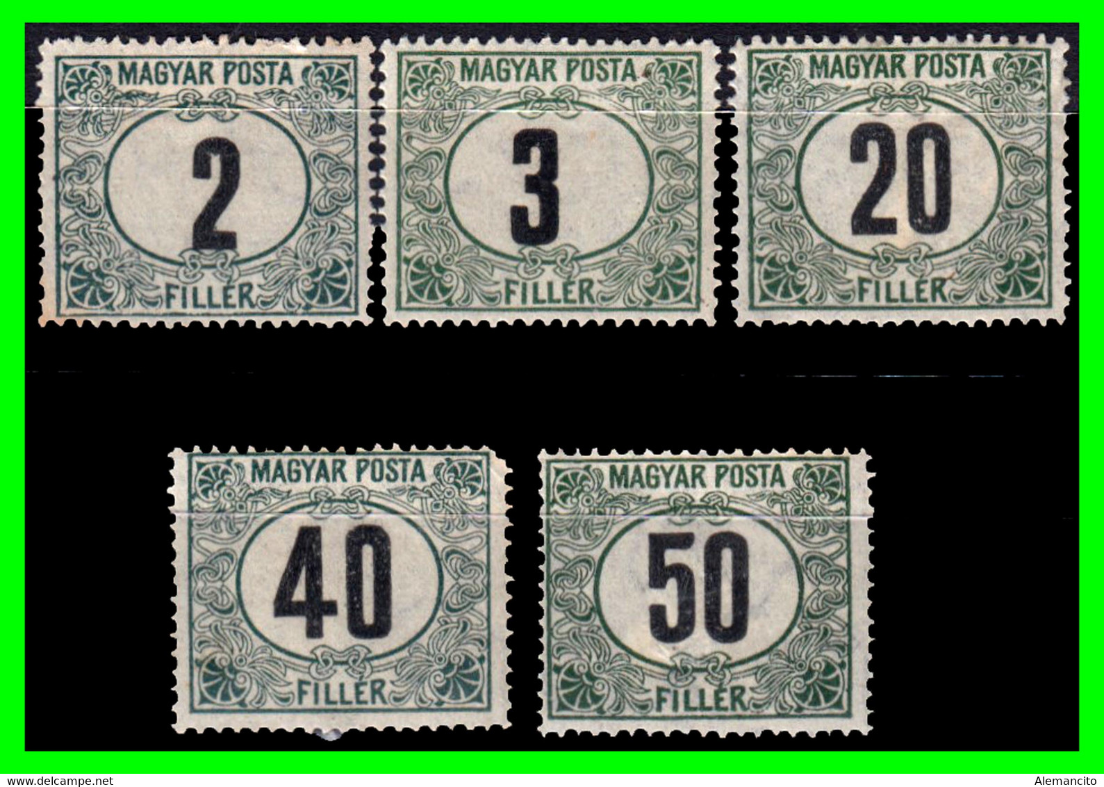 HUNGRIA… (EUROPA) SELLOS FISCALES AÑO 1919-22  NUMERALS - TELLIER 2 NEGRO - Steuermarken