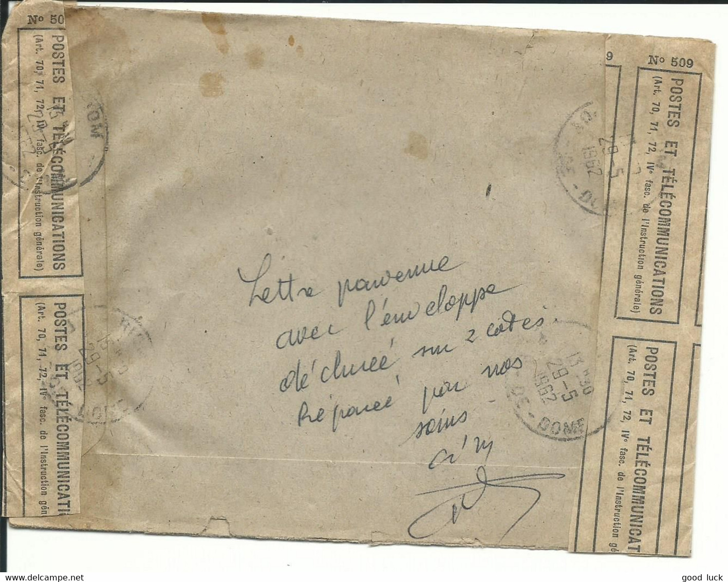 LETTRE à 0.50 REPAREE POUR RIOM ( PUY DE DOME ) DE 1962 LETTRE COVER - 1961 Marianni Di Cocteau