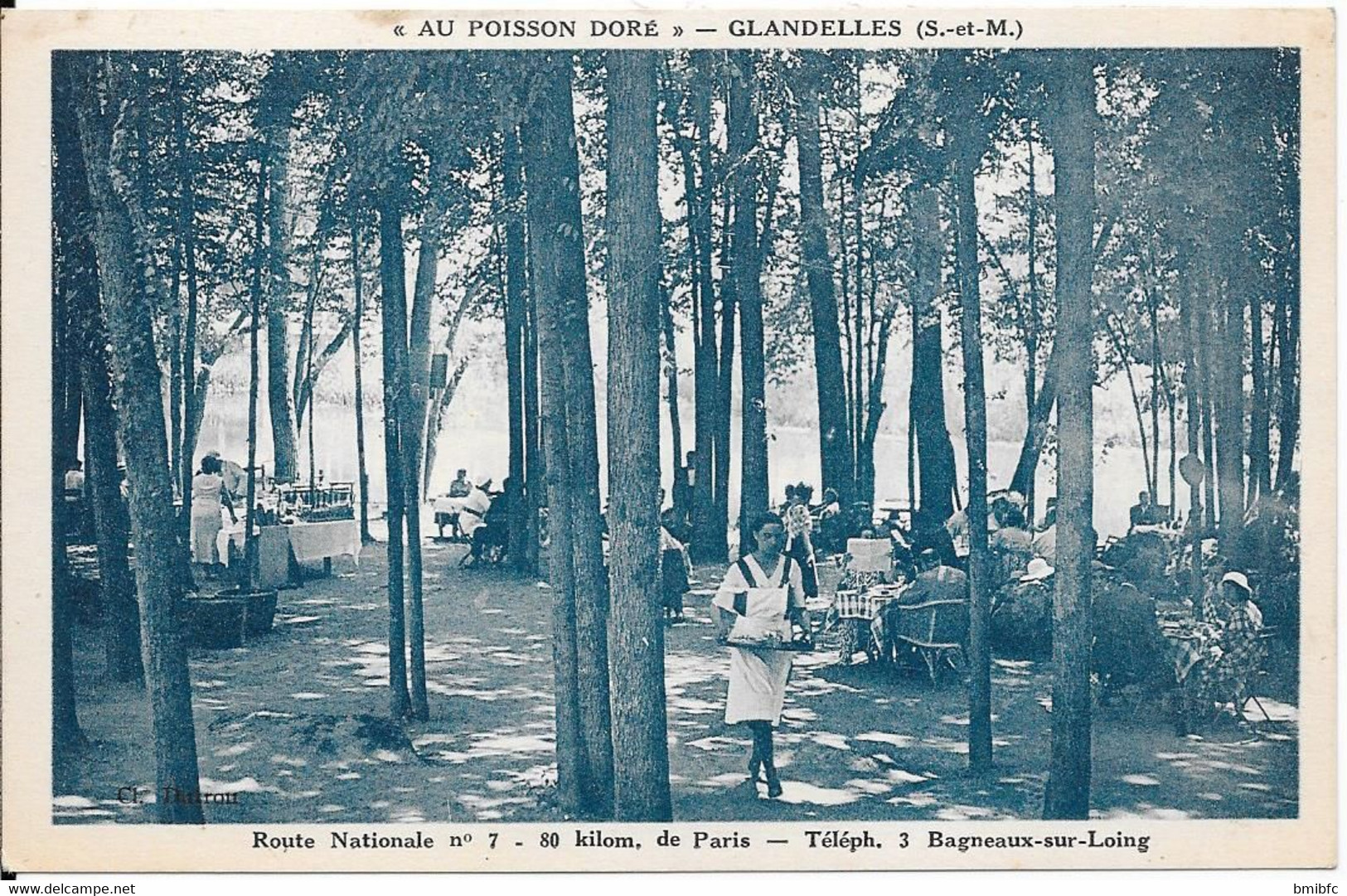 " AU POISSON DORE " - GLANDELLES - Route Nationale N° 7 - 80 Kilom. De Paris - Téléph. 3 Bagneaux-sur-Loing - Bagneaux Sur Loing