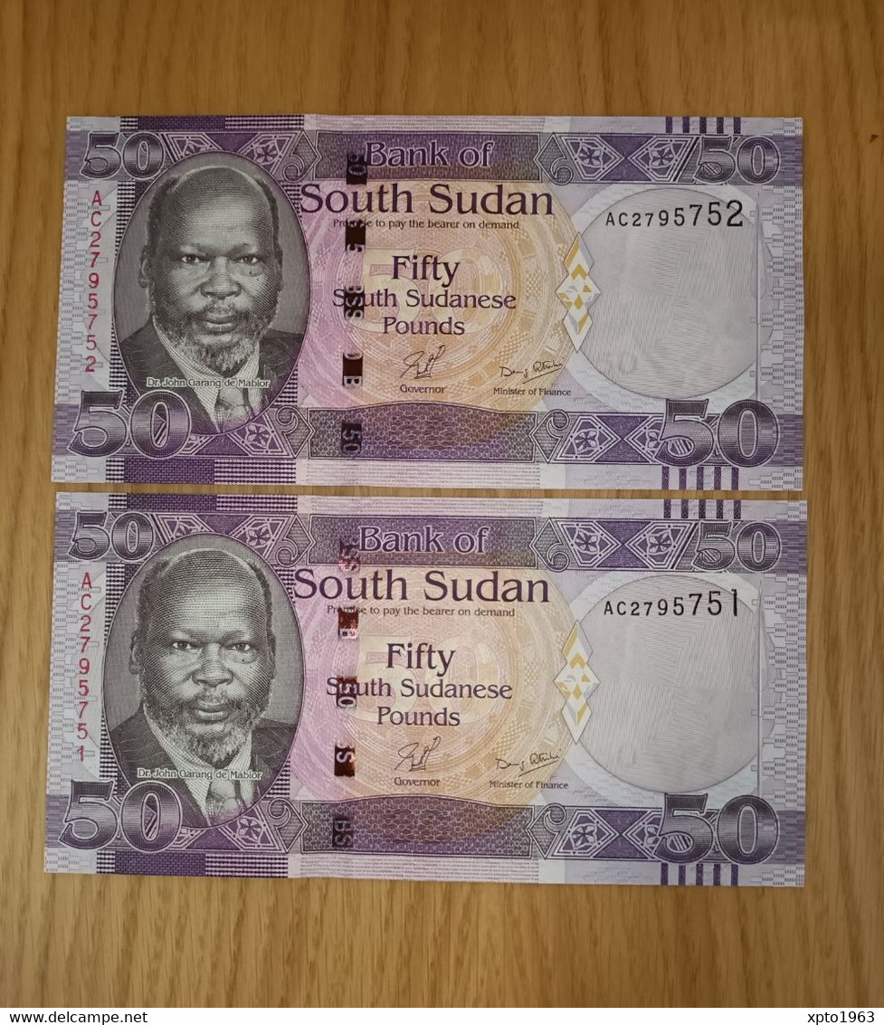 South Sudan 2x 50 Pounds 2011 Issue - UNC - South Sudan