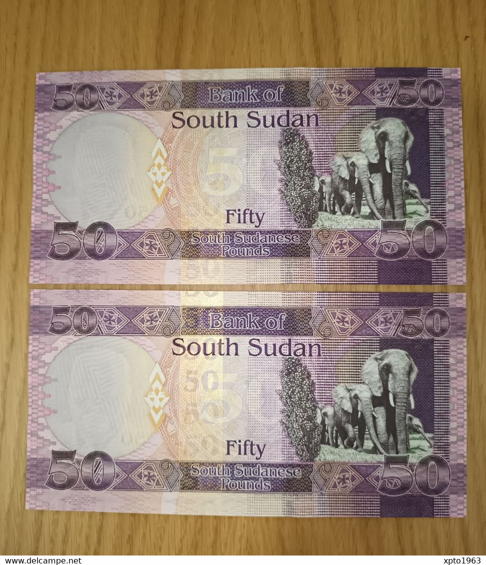 South Sudan 2x 50 Pounds 2011 Issue - UNC - Südsudan