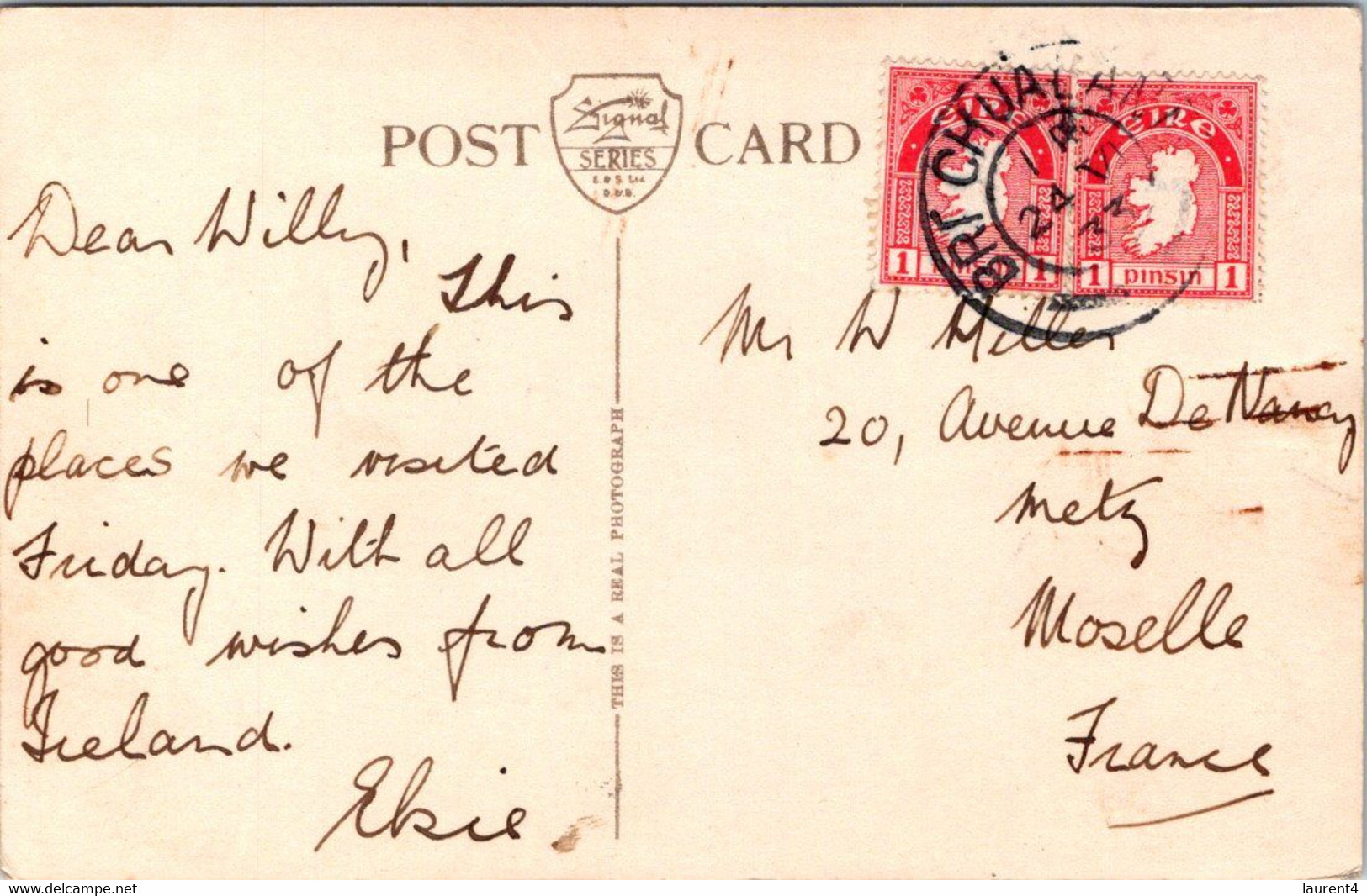 (2 N 1 ) VERY OLD - B/w Posted From Ireland To France 1933 - Co-Wicklow - Wicklow