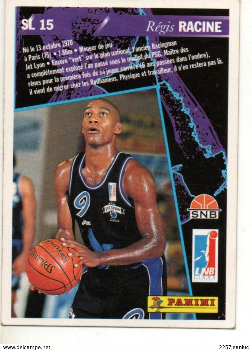 Régis Racine Carte Official  Basket Ball Cards1995 N :SL 15 *  Pub Panini SNB & LNB - Baloncesto