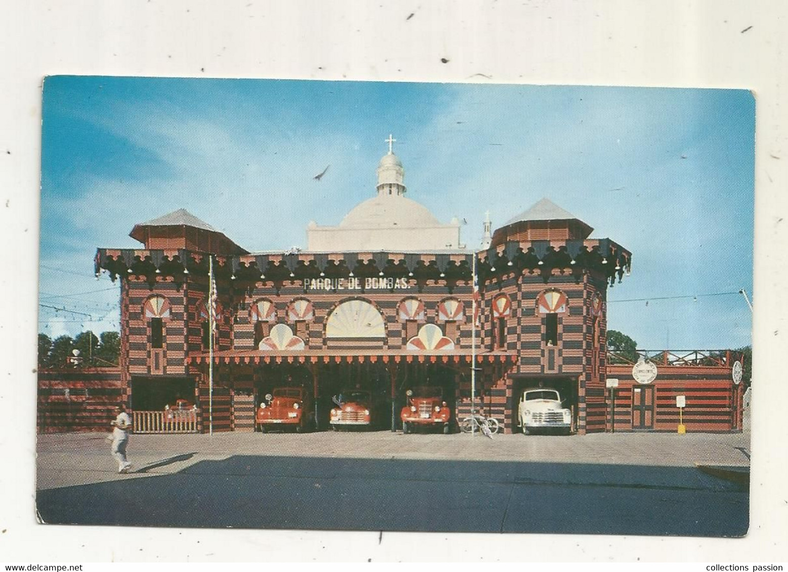 Cp, Antilles,  PUERTO RICO,  PORTO RICO,  Greetings From PONCE, The Gfamous Fire House "Parque De Bombas", Pompiers - Puerto Rico