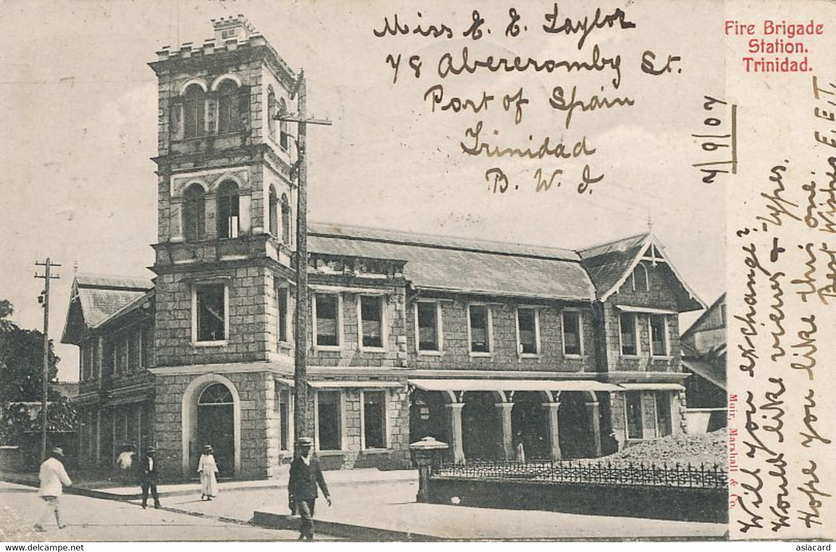 Fire Brigade Station Trinidad Caserne De Pompiers  1907 Sent To Quinta Ottolini Benfica Portugal - Trinidad