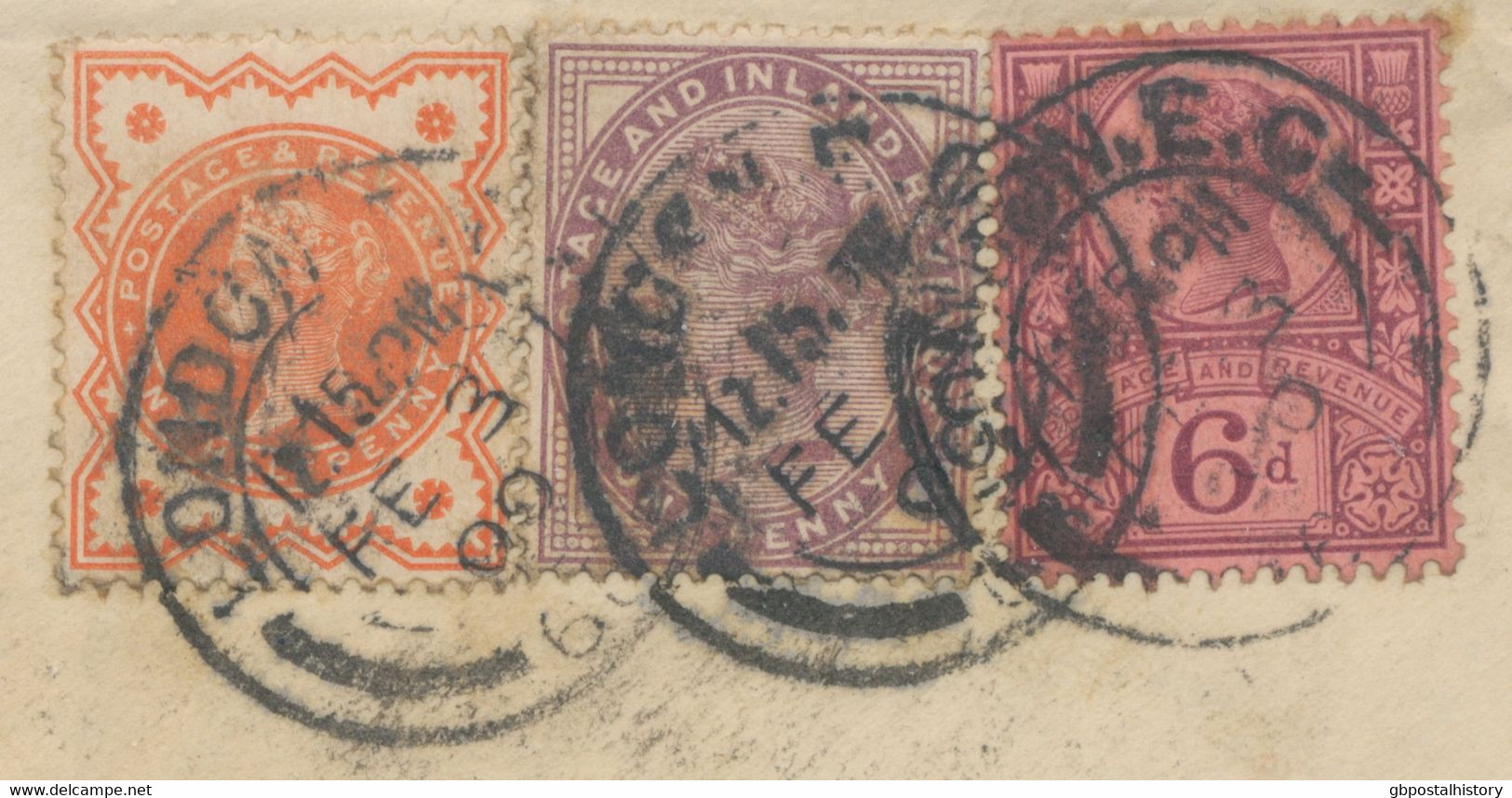 GB 1900 QV Very Fine Used Re-directed Cover To USA Franked With 1d Lilac And Jubilee ½d And 6d (total Postage 7½d = Rare - Storia Postale