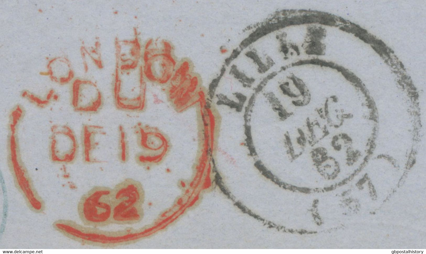 GB 1862, QV 1 D Stars Strip Of Three (LC-LE) And Single Stamp (NE) Seems To Be From Two Different Plates - Cartas