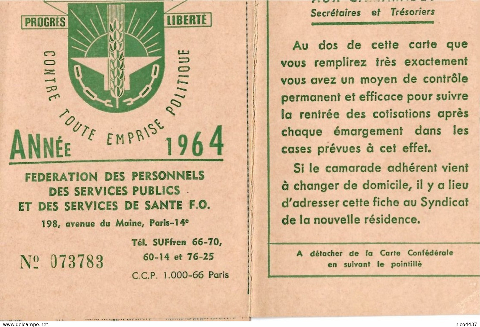 Lectoure Carte  Services Publics Cgt Et Force Ouvriere 1964 - Lectoure