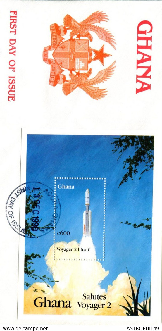 94190001 GH 19901213 Accra; Sonde Voyager-2; 3 Fdc Yt1145-53 + Bf155-156 - Afrique