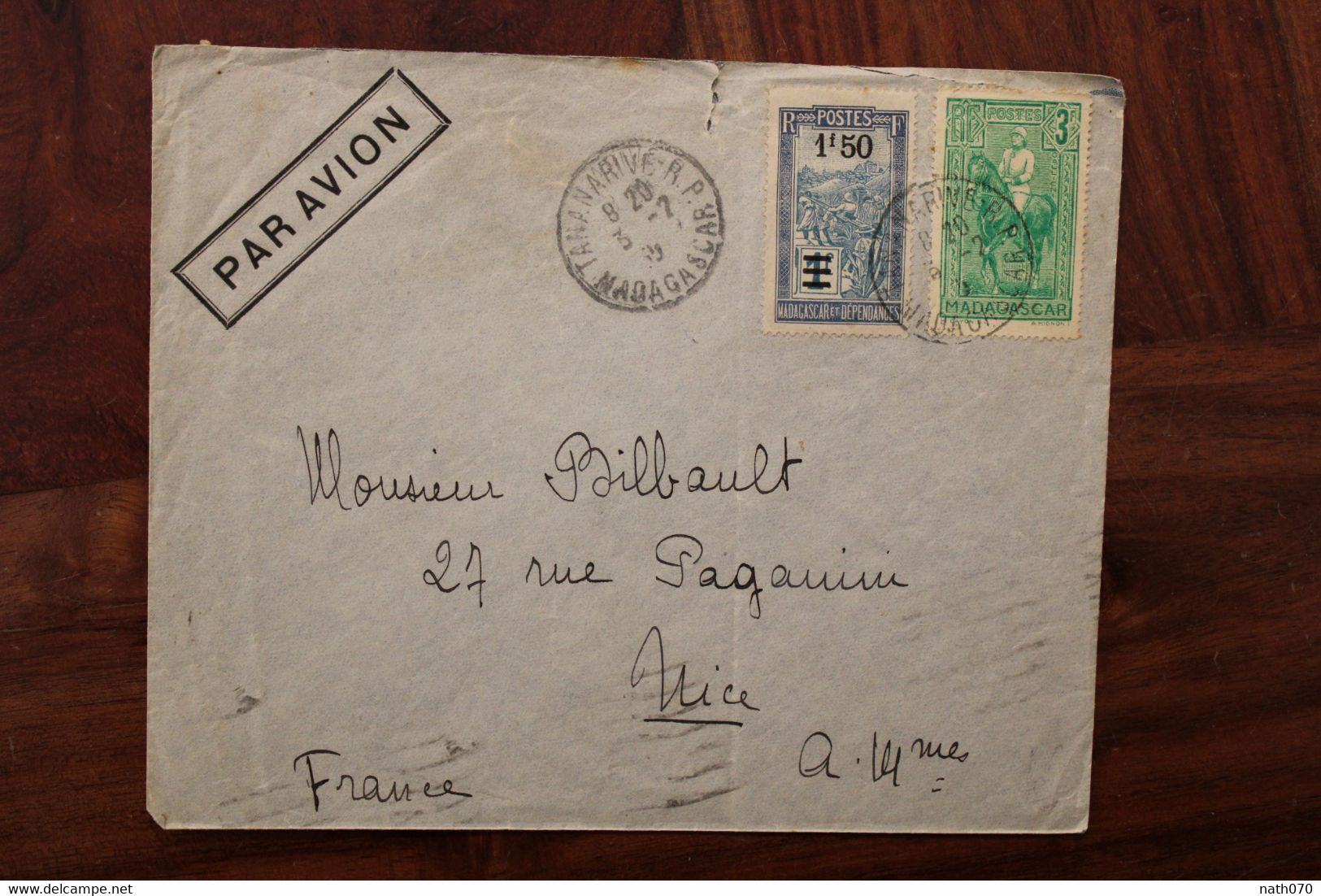 1936 Madagascar France Aviation Militaire Cover Air Mail - Storia Postale