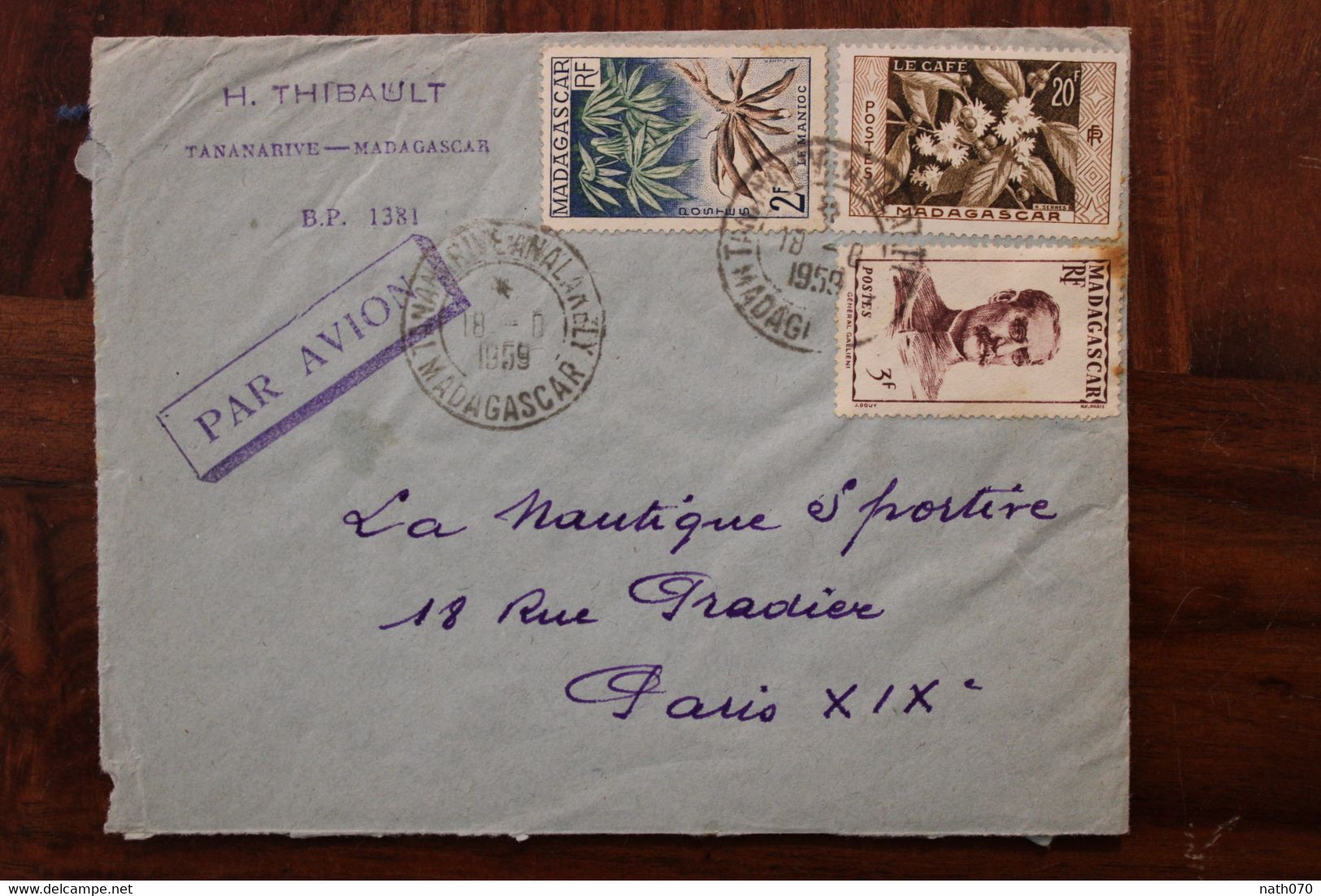 1959 Madagascar France Cover Air Mail Par Avion - Lettres & Documents