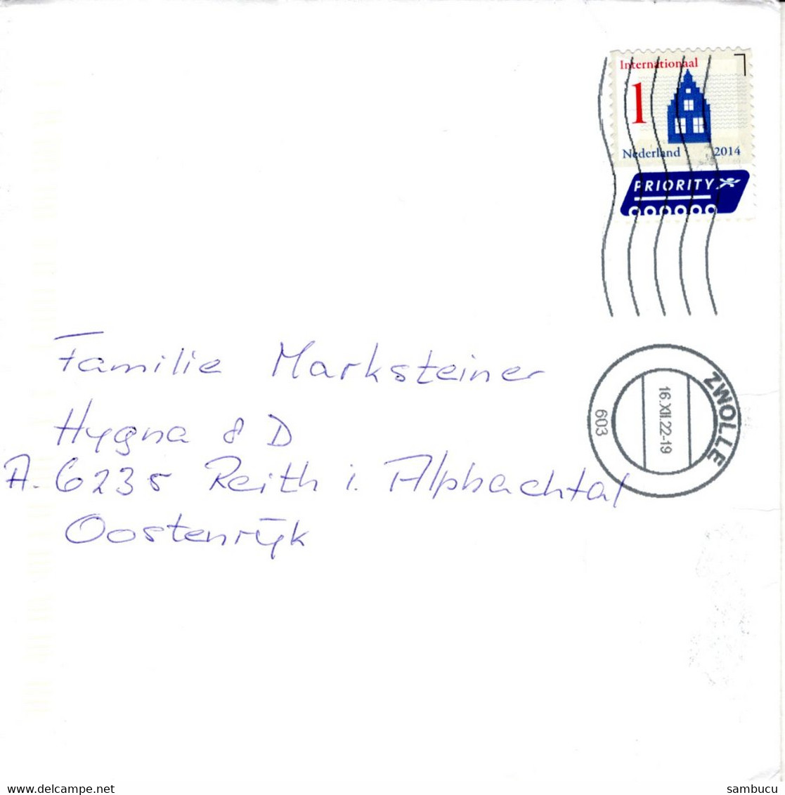 Auslands - Brief Von 603 Zwolle Mit Marke 1 International 2022 - Storia Postale