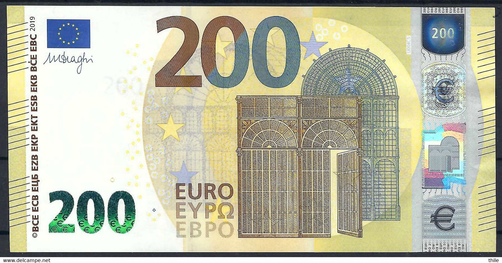 FRANCE - 200 € - UD - U004 C5 - UNC - Draghi - Voir Description - 200 Euro