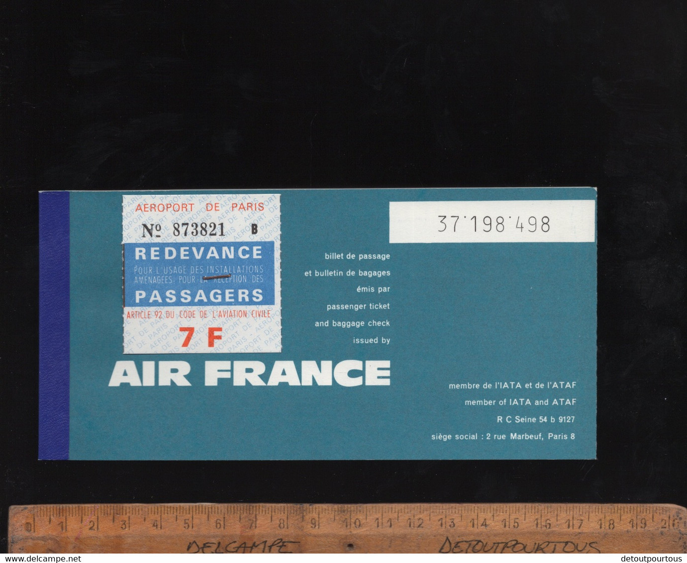 Billet D'avion AIR FRANCE Airways Ticket D'embarquement Aéroport De Paris Orly Pour Malaga Spain 1966 - Europa