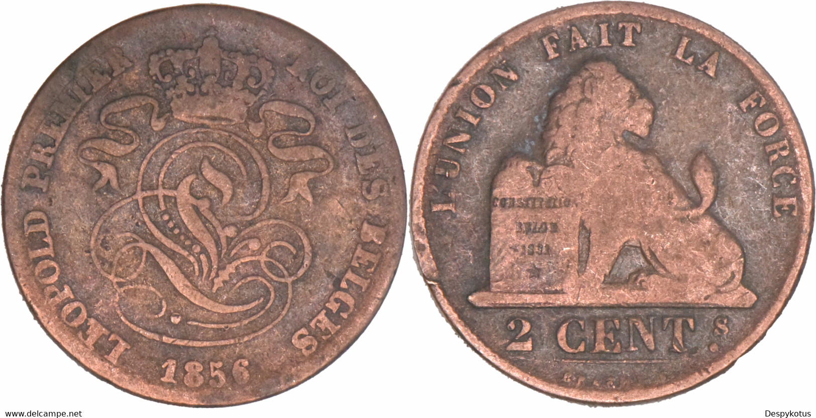 Belgique - 1856 - 2 CENTIMES - Leopold 1er - 12-138 - 2 Cents