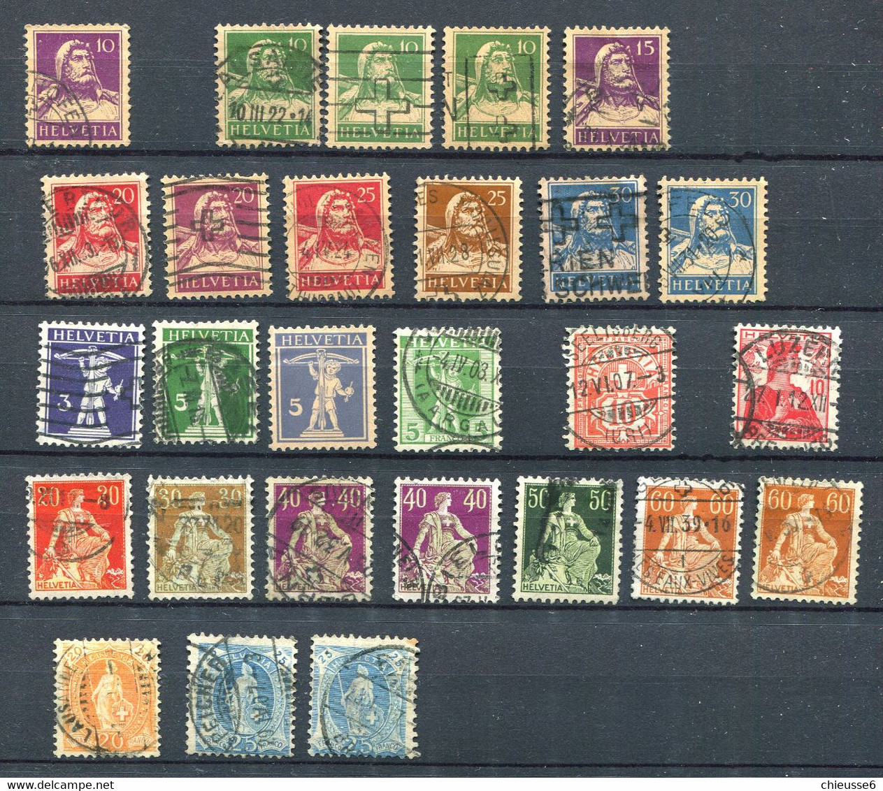 Suisse - Lot Timbres Ob - 1843-1852 Federal & Cantonal Stamps