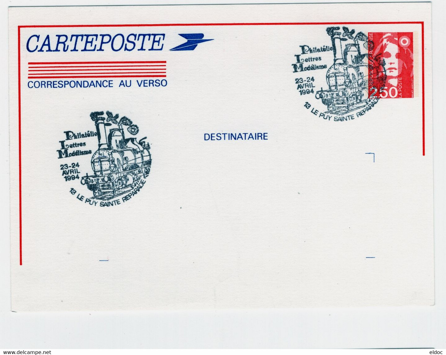 Entier Postal  N° 2622 (2,50 BRIAT) LE PUY SAINTE-REPARADE 1994 / PLM - Umschläge Mit Aufdruck (vor 1995)