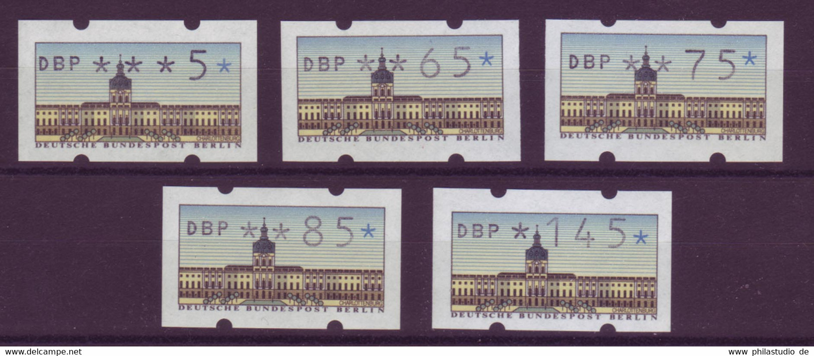 Berlin ATM 2 Versandstellensatz VS2 5 Werte Postfrisch - Roller Precancels