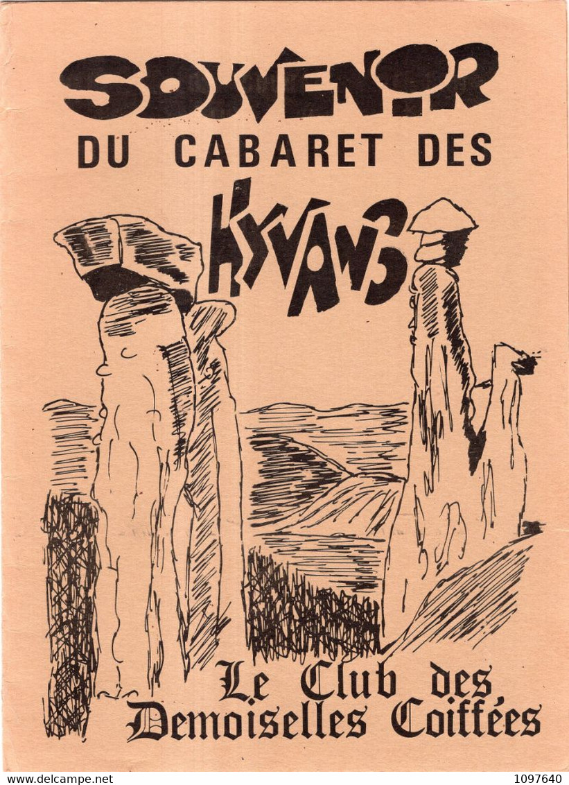 MENU. SOUVENIR DU CABARET DES HYVANS, LE CLUB DES DEMOISELLES COIFFEES. - Menus