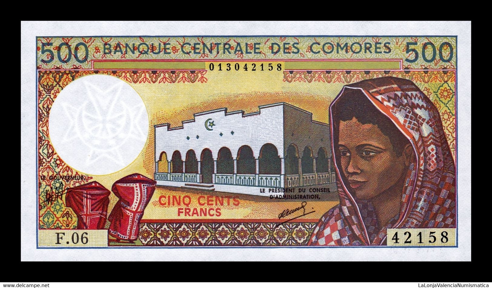 Comores Comoros 500 Francs 1984-2004 Pick 10b(2) SC UNC - Comoros