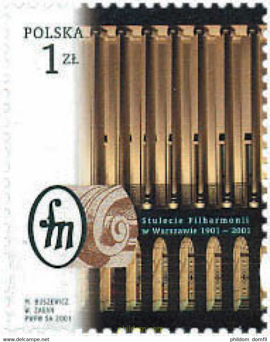 87281 MNH POLONIA 2001 CENTENARIO DE LA FILARMONICA DE VARSOVIA - Ohne Zuordnung