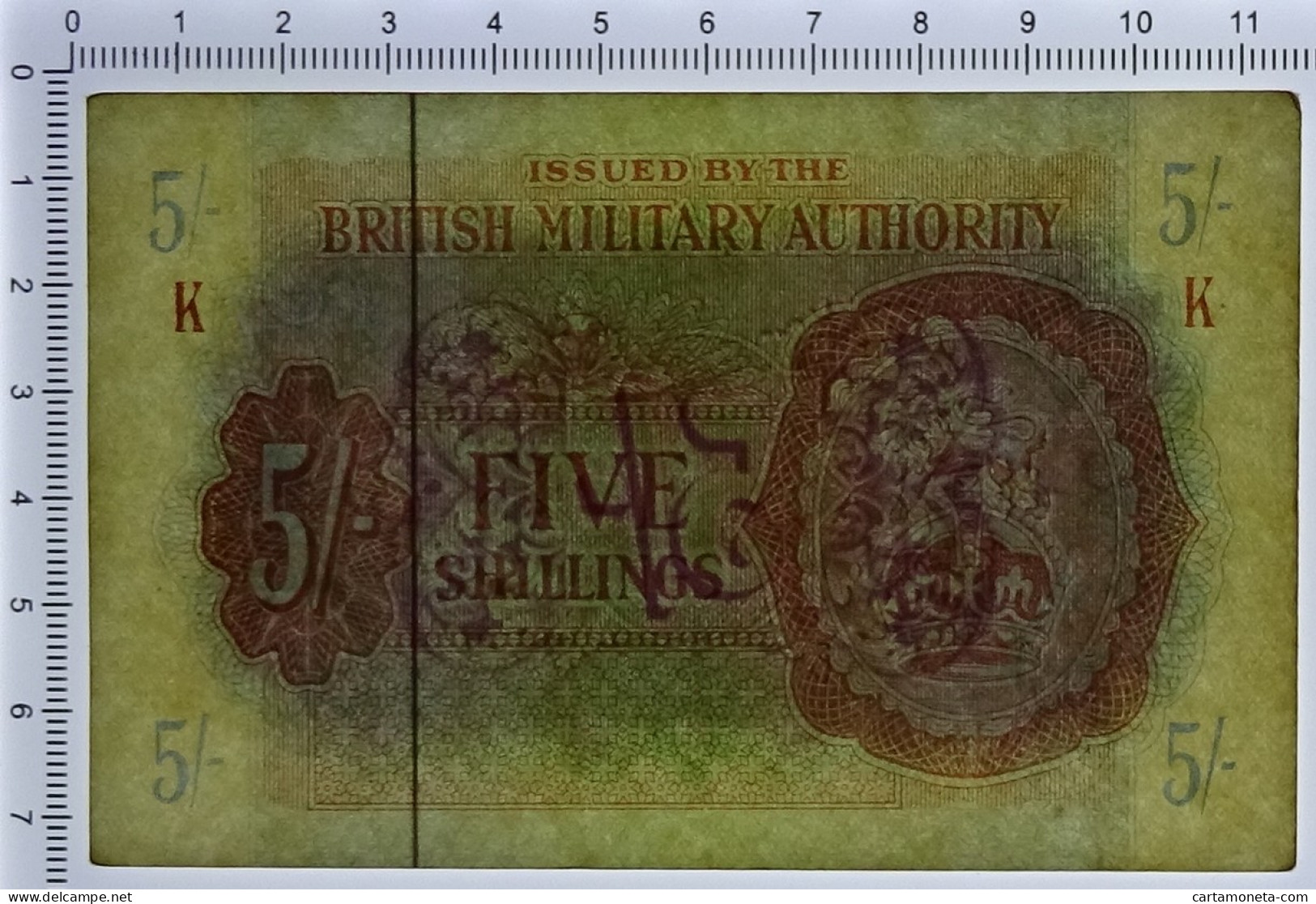 5 SHILLINGS OCCUPAZIONE INGLESE ITALIA BRITISH M. AUTHORITY 1943 BB/SPL - 2. WK - Alliierte Besatzung