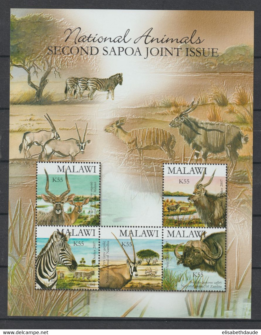 MALAWI - 2007 - ANIMAUX - RARE BLOC YVERT N°88A ** MNH - COTE = 50 EUR. - EMISSION SAPOA - Malawi (1964-...)