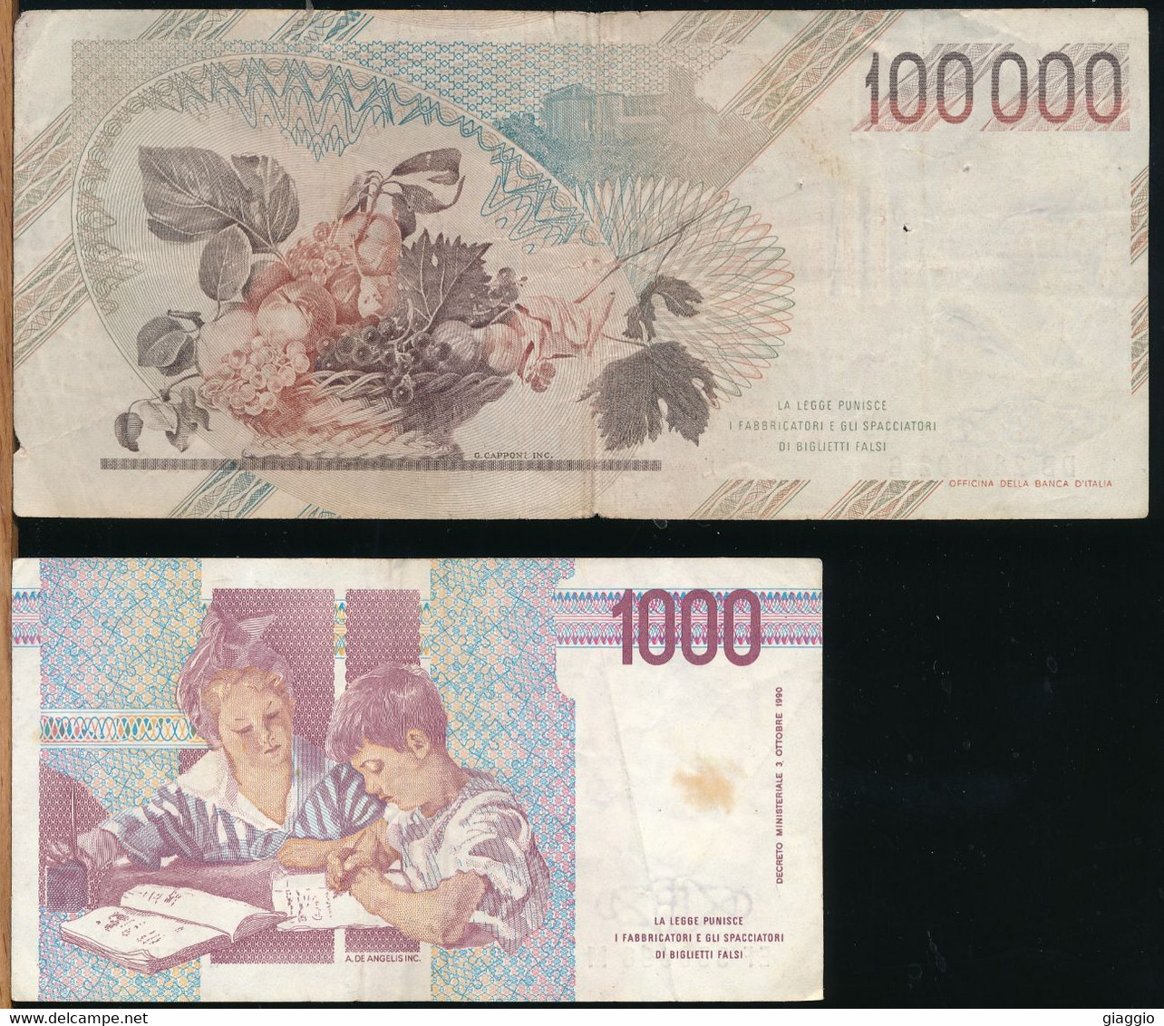 °°° 100000 LIRE 1983 + 1000 LIRE 1990 °°° - 100000 Lire