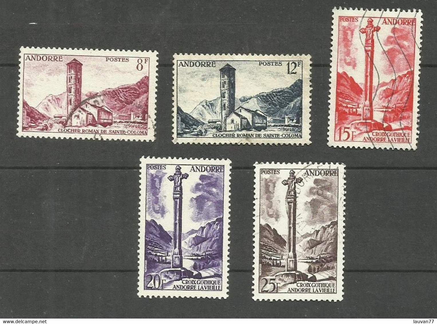 Andorre Français N°143, 145, 146, 148, 149 Cote 7.65€ - Oblitérés